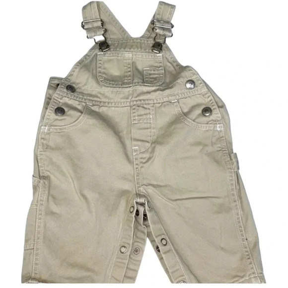 GAP EUC BOYS OVERALLS BOTTOMS PANTS KHAKI FALL CASUAL WINTER SIZE 0 3 MONTHS - Picture 3 of 5